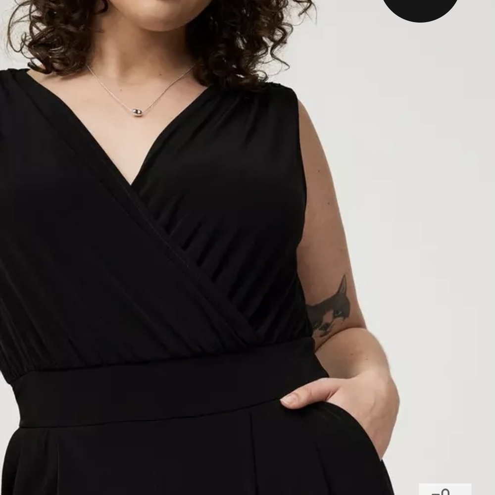 TORRID Studio Knit Surplice Tie Back Jumpsuit - Picture 4 of 7